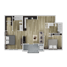 2 Bedroom 2 Bathroom 7861-206 floor plan